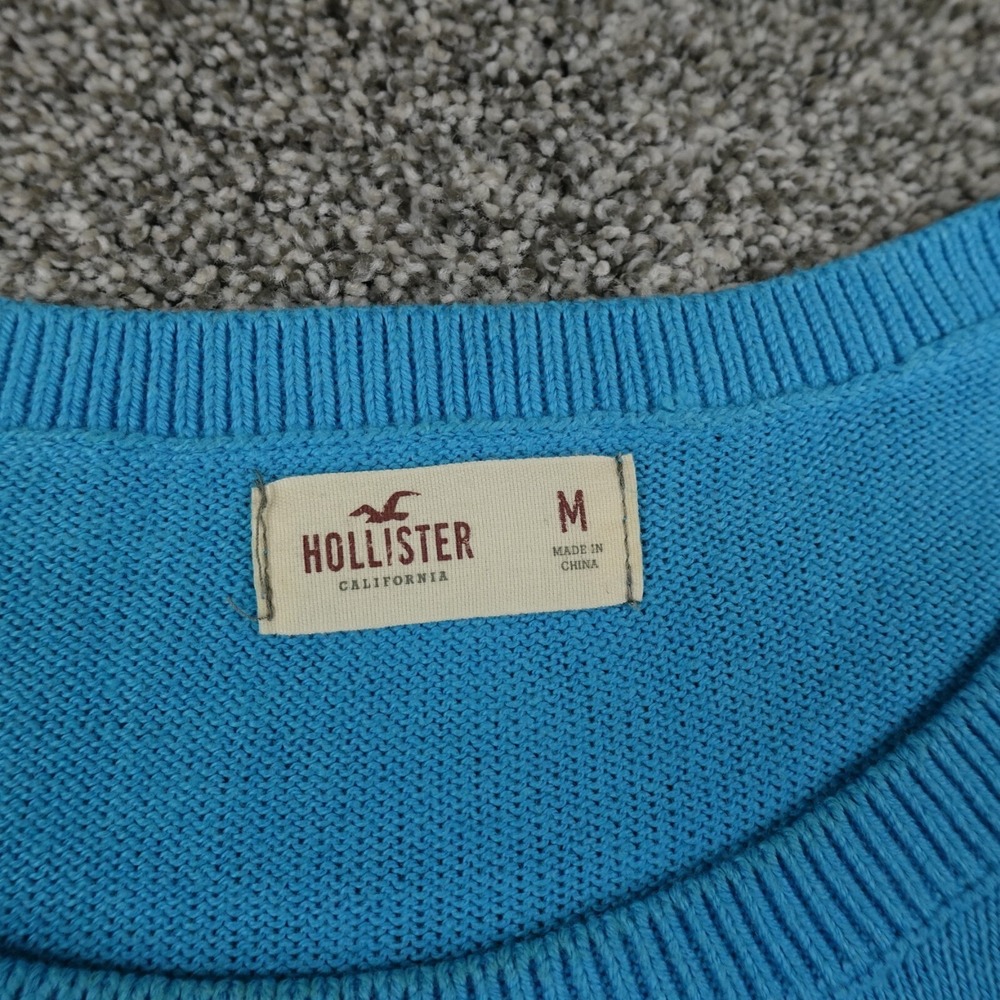 Hollister Sweater Womens M Blue Knit Pullover Sweatshirt Casual Preppy Surf HCO - Picture 7 of 13